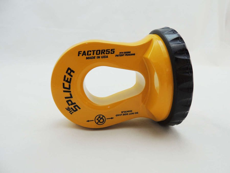 ''FACTOR 55'' SPLICER 3/8-1/2'' SYNTHETIC ROPE SPLICE-ON SHACKLE MOUNT, YELLOW