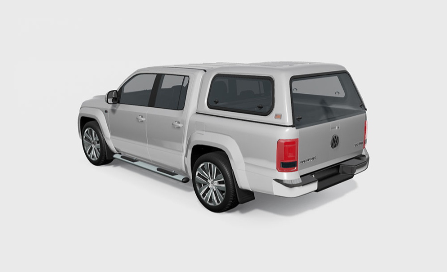 Touring Hardtop für VW Amarok bis `23 DC flach, glatt, seitliche Klappfenster