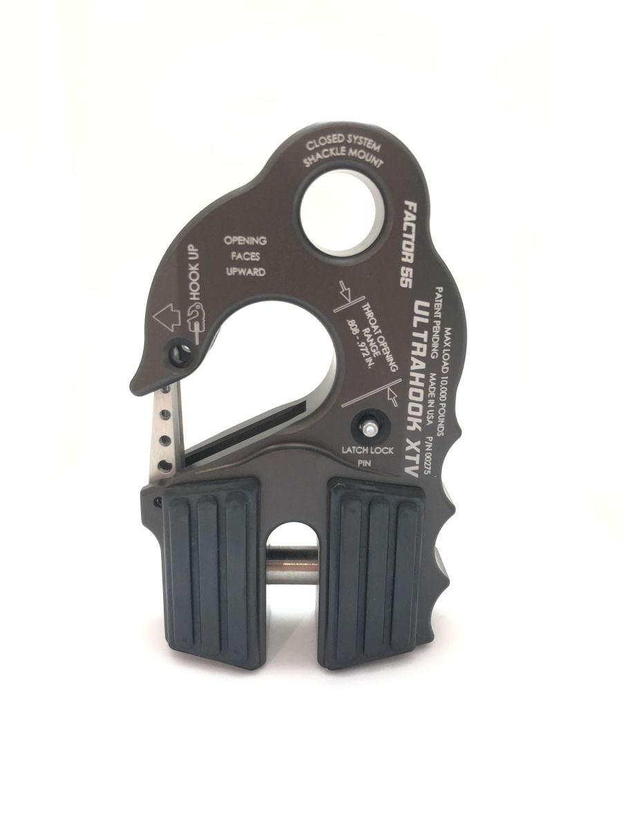 ''FACTOR 55'' ULTRAHOOK XTV WINCH HOOK WITH SHACKLE MOUNT, GRAY