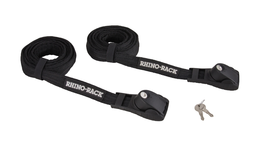 Rhino Rack Zurrgurt (2) mit absperrb. Schloss, Gummischutz, 2,5m lang, schwarz