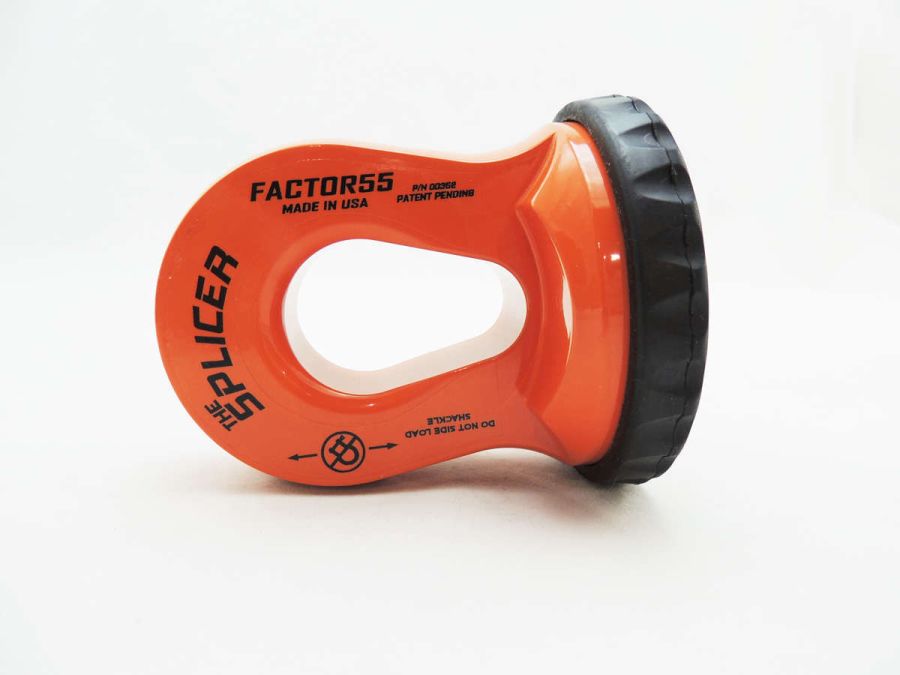 ''FACTOR 55'' SPLICER 3/8-1/2'' SYNTHETIC ROPE SPLICE-ON SHACKLE MOUNT, ORANGE