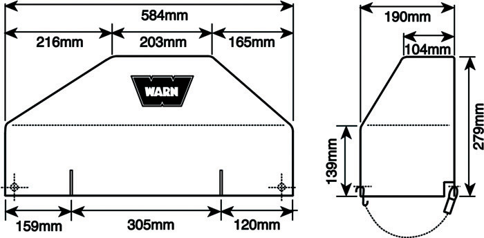 WARN Abdeckhaube M6000 XD9000i, Relaiskasten über Trommel