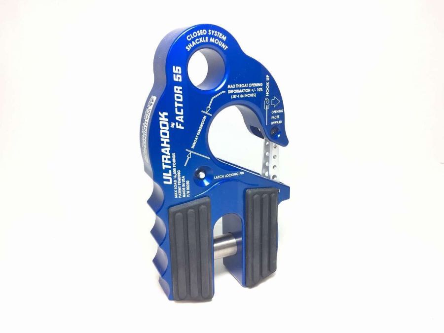 ''FACTOR 55'' ULTRAHOOK WINCH HOOK WITH SHACKLE MOUNT, BLUE