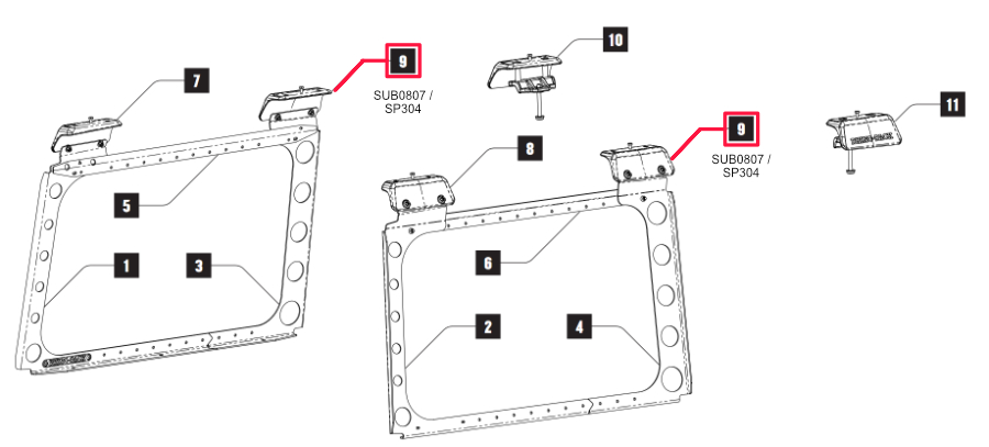 Rhino Rack Montagepunkt außen, Jeep JL Backbone, Mitte, für 50-11RJLB1