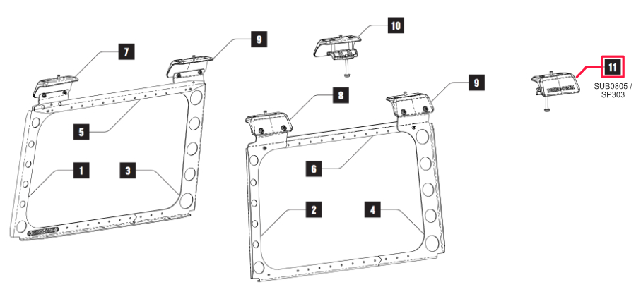 Rhino Rack Montagepunkt außen, Jeep JL Backbone, vorne rechts, für 50-11RJLB1