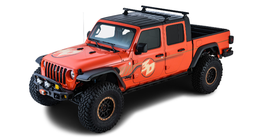 Rhino Rack Heavy Duty (2) 1500mm,schwarz Backbone+RLT600, Jeep JT Gladiator `20->