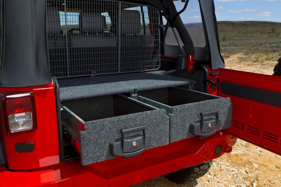 Montagekit Outback Schublade Jeep Wrangler JK -`14, 4-trg, ohne Subwoofer