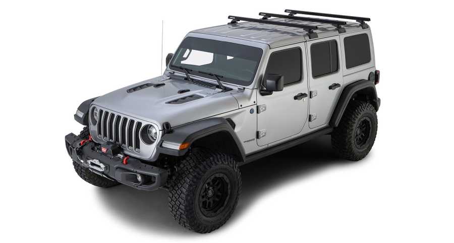 Rhino Rack Heavy Duty (3) 1500mm,schwarz Backbone+RCL, Jeep Wrangler JL, 4-trg.