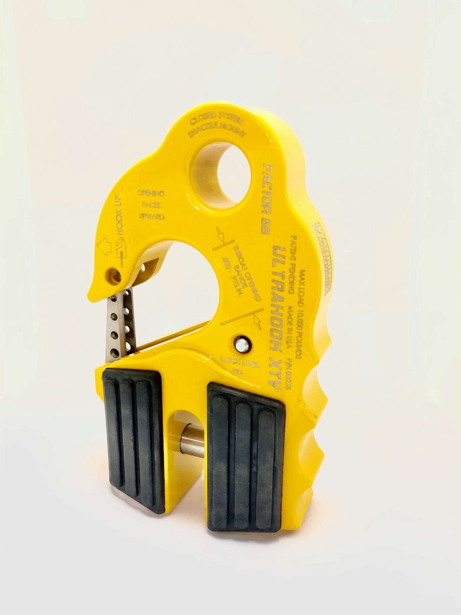 ''FACTOR 55'' ULTRAHOOK XTV WINCH HOOK WITH SHACKLE MOUNT, YELLOW