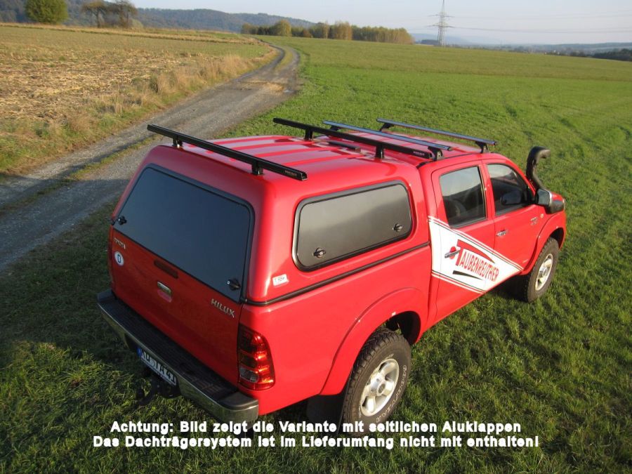 Touring Hardtop für Toyota Hilux `05-16 Doka flach seitl. Klappfenster
