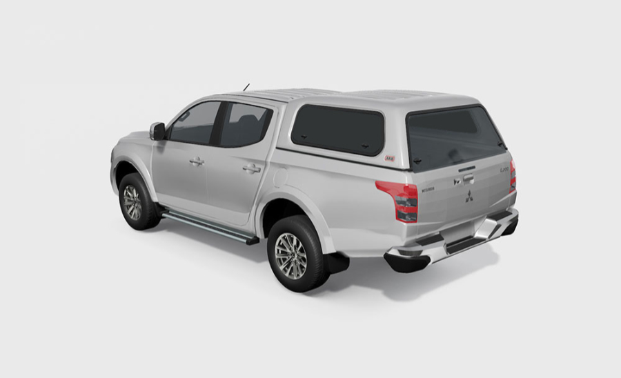 Commercial Hardtop für Mitsubishi L200 ab `15, Doka, flach, seitl. Aluklappen