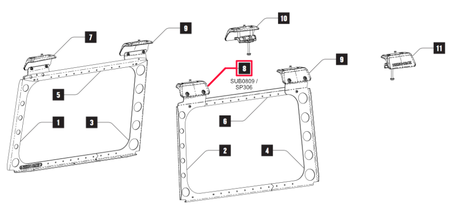 Rhino Rack Montagepunkt außen, Jeep JL Backbone, hinten rechts, für 50-11RJLB1