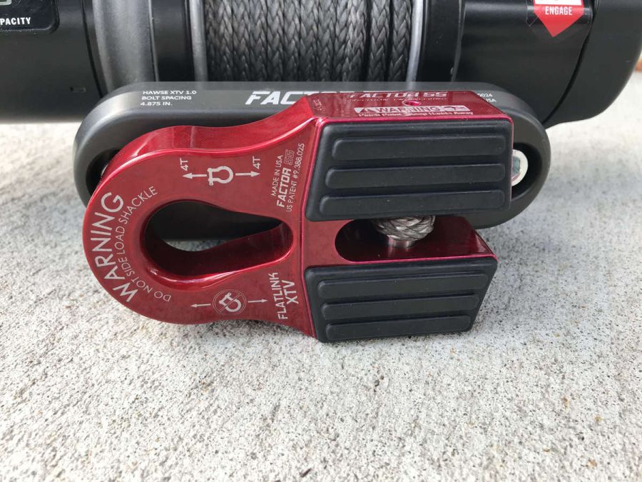 ''FACTOR 55'' FLATLINK XTV (ATV and UTV) WINCH SHACKLE MOUNT, RED