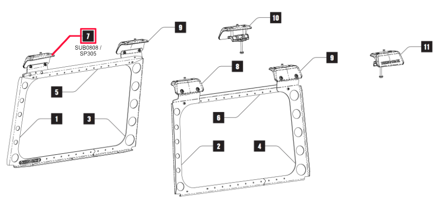 Rhino Rack Montagepunkt außen, Jeep JL Backbone, hinten links, für 50-11RJLB1