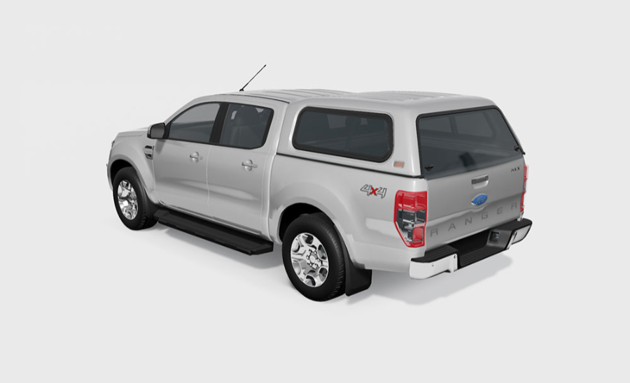Standard Hardtop für Ford Ranger `12-`23 2AB DC flach, glatt, seitl. Schiebefen.