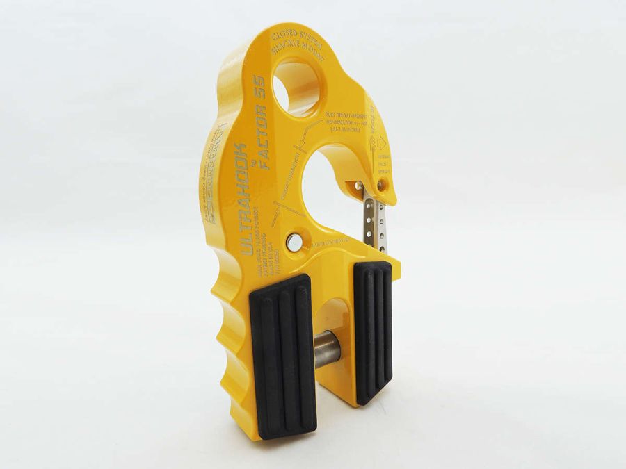 ''FACTOR 55'' ULTRAHOOK WINCH HOOK WITH SHACKLE MOUNT, YELLOW
