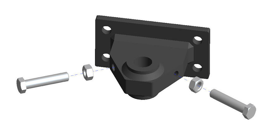Zugmauladapter Set universal für Bolzen bis 32mm Durchmesser, mit Anbauanleitung