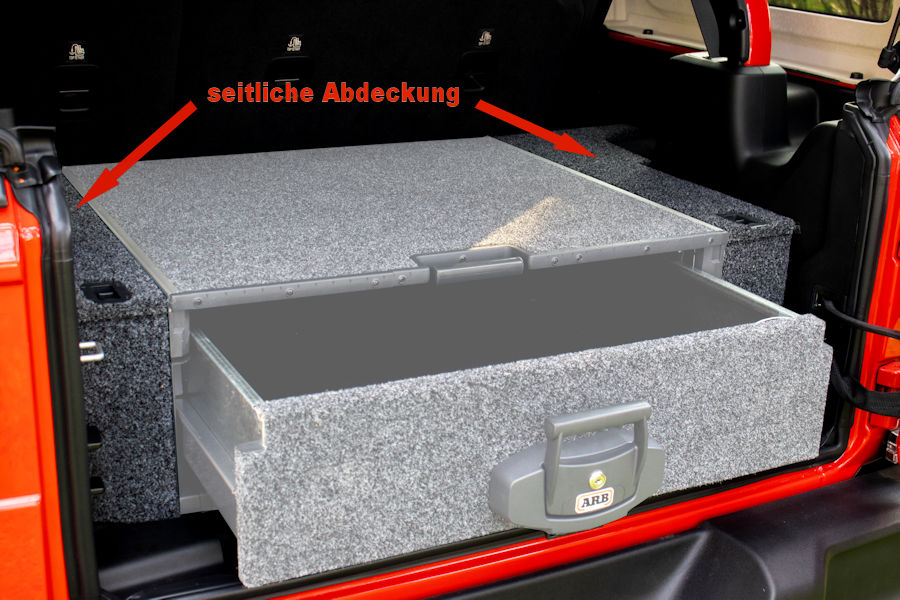 Abdeckung Outback Schublade seitlich, für Jeep Wrangler JL, langer Radstand
