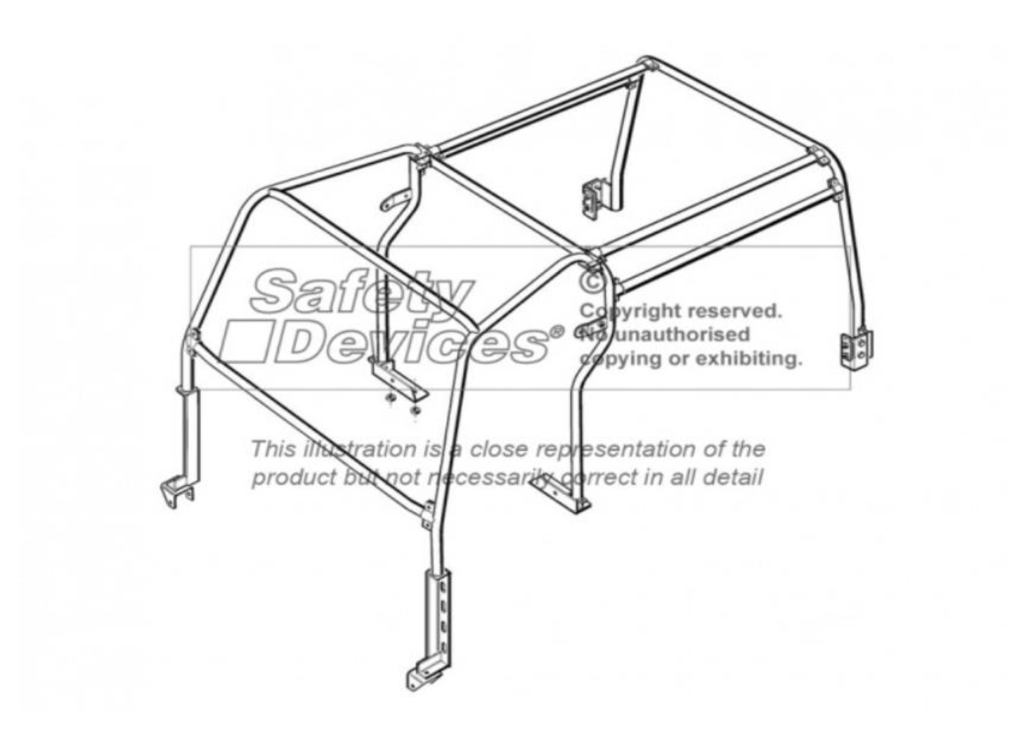Interner halber Überrollkäfig Defender 110 CSW mit externen Vorderstützen