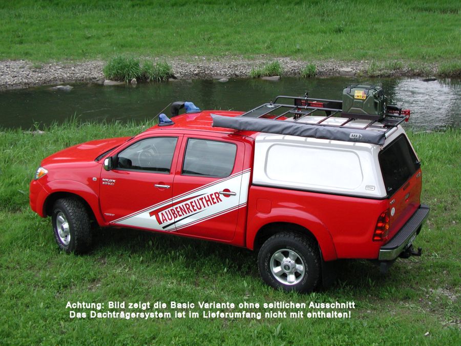 Standard Hardtop für Toyota Hilux `05-16 Doka flach mit Schiebefenster