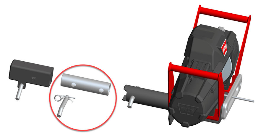 Verbindungsrohr für Hidden Multimount auf 2'' Aufnahme bzw. Kugelkopfadapter