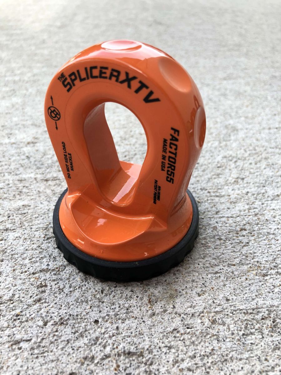 ''FACTOR 55'' SPLICER XTV 3/16-1/4'' SYNTH. ROPE SPLICE-ON SHACKLE MOUNT, ORANGE