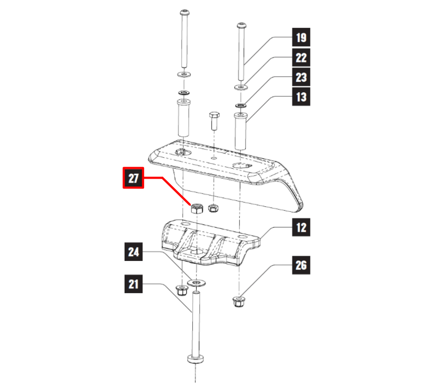 Rhino Rack Stopmutter M8, schwarz (6 Stk)