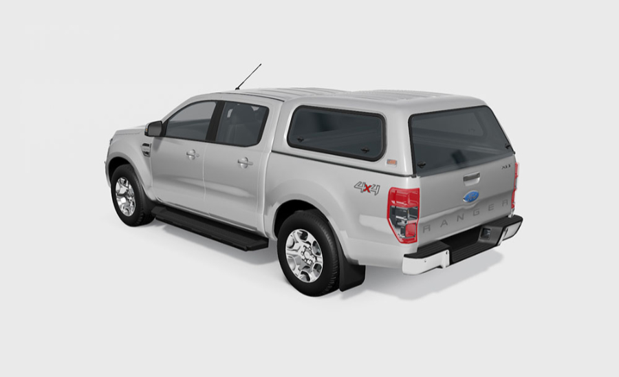 Touring Hardtop für Ford Ranger `12-`23, 2AB DC flach, glatt, seitl. Klappfenster