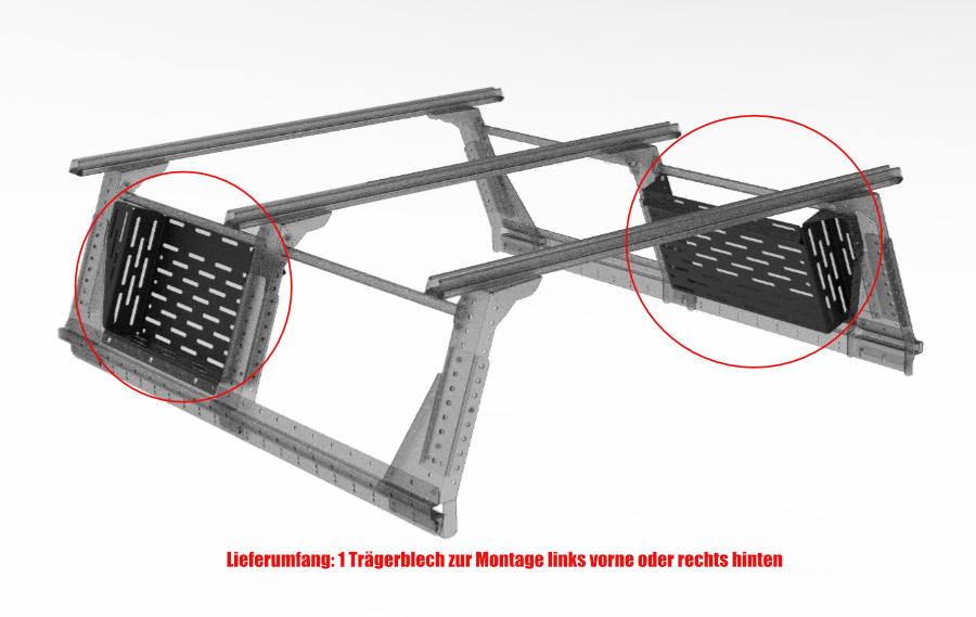 Muli-Rack Trägerblech Xtra-Cab, vorne links bzw. hinten rechts (1 Stk.)