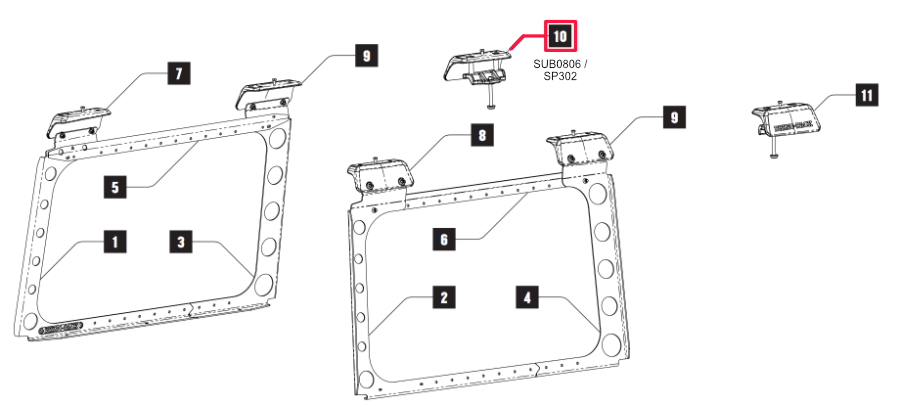 Rhino Rack Montagepunkt außen, Jeep JL Backbone, vorne links, für 50-11RJLB1