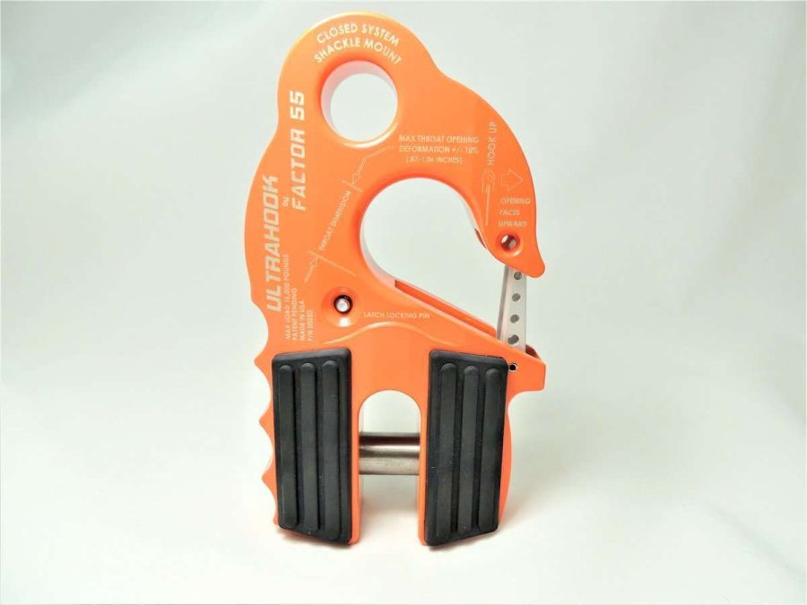 ''FACTOR 55'' ULTRAHOOK WINCH HOOK WITH SHACKLE MOUNT, ORANGE