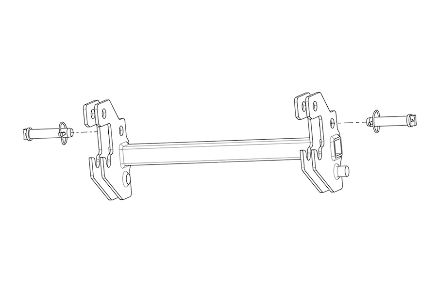 Adapter von Serie 22 Aufnahme auf UTV V-Pflug, inkl Steckbolzen Adapter von Serie 22 Aufnahme auf UTV V-Pflug, inkl Steckbolzen