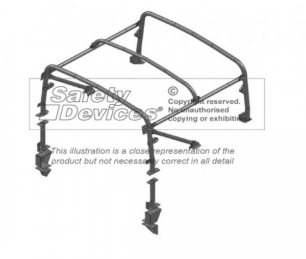 Überrollkäfig Full external rear cage für Defender 90 Cabrio