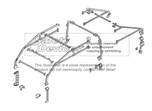 NAS Überrollkäfig extern TÜV geprüft für Defender 110 Crew Cab / Pick Up