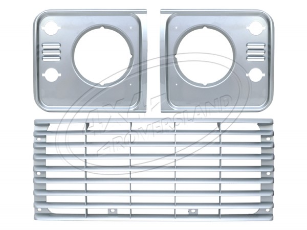 Kühlergrill Scheinwerferumrandung Defender Indus Silver