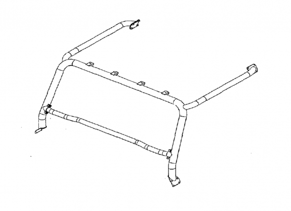 Überrollkäfig Defender 90 Hard Top / CSW - External front 'style bar'