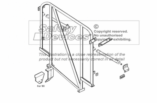 Single Hoop Überrollbügel für Defender 90 Hard Top / CSW mit Diagonale / für Fahrzeuge ohne Dachhimm