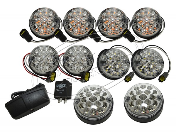 Defender Wipac Led Set in klar, Rückleuchten, Bremslicht, Blinker, Standlicht, Land Rover Defender