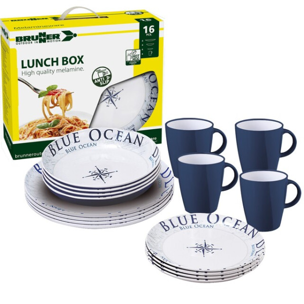 Lunch Box Melamin Brunner 16-tlg. Fb. blue ocean
